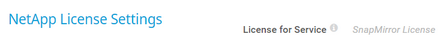 NetApp License Settings